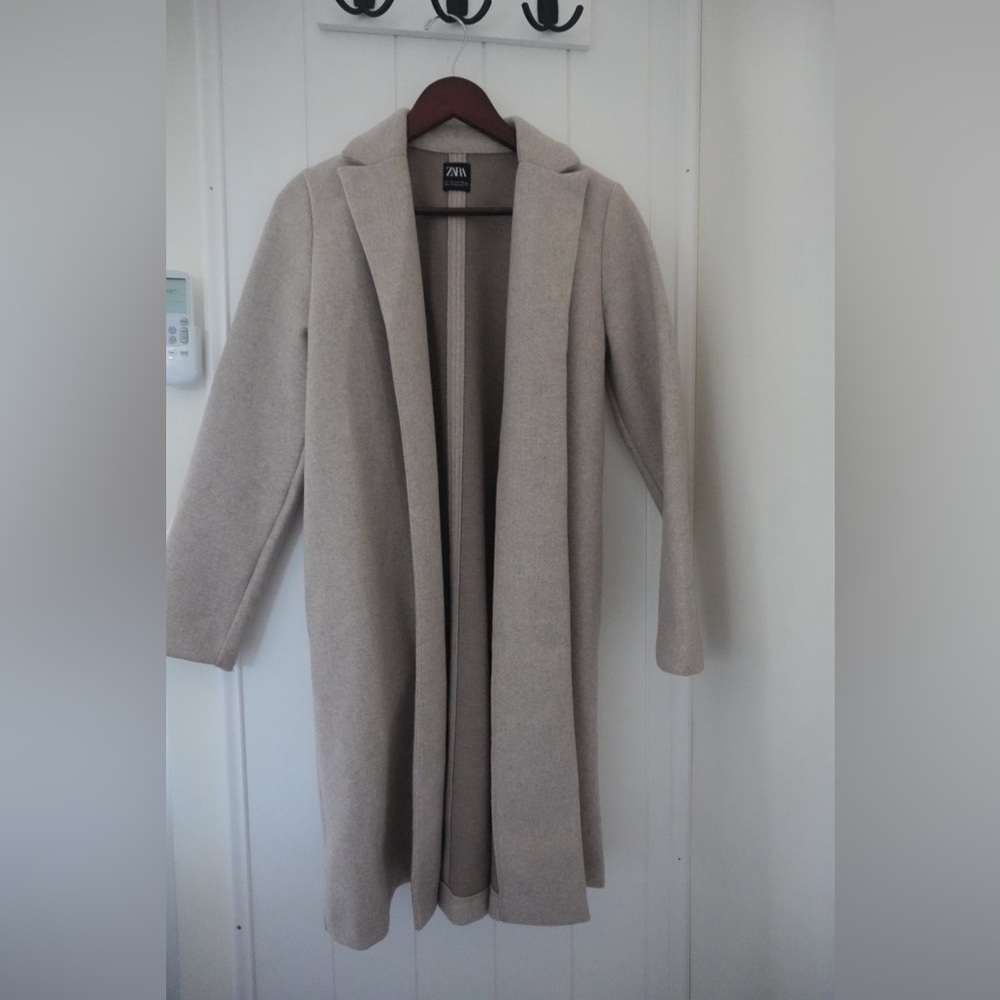 Zara Beige Longline Sweater Coat